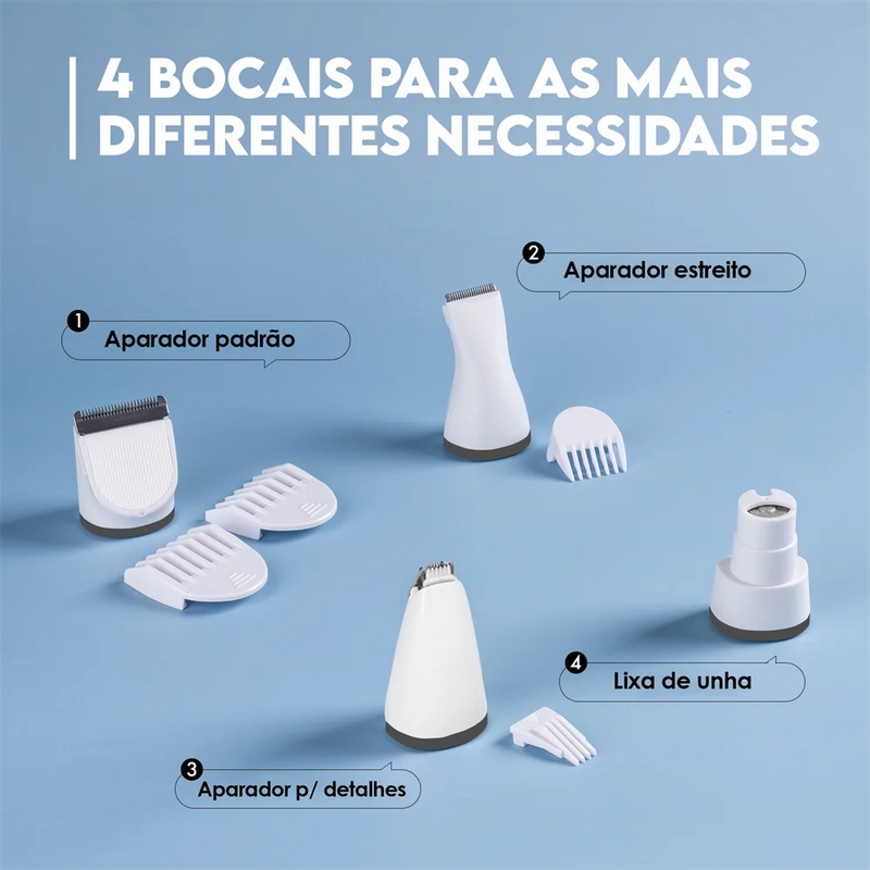 Newpet 4 em 1 -Aparador de pelos elétrico para animais de estimação com 4 lâminas